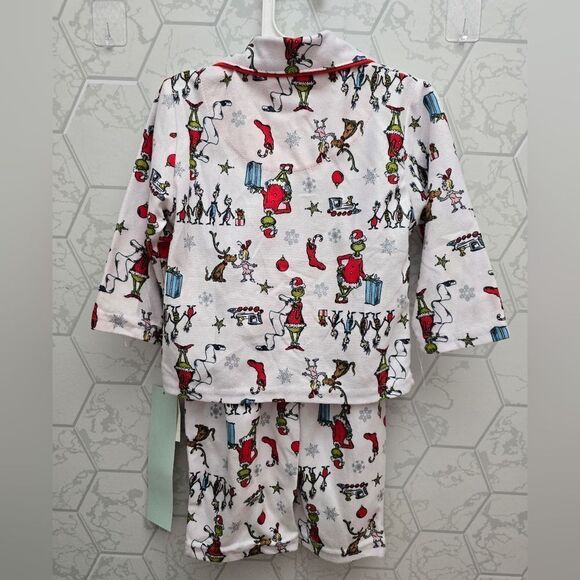 The Grinch Christmas Unisex Kids Button Down Coat 2pc Pajama Sets Bundle of two - Picture 3 of 8
